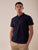 Men's short-sleeved polo shirt with derby collar, stretch piquet.