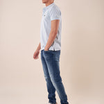 Polo manica corta cotone elasticizzato. DM1881 SKY BLUE DATCH 