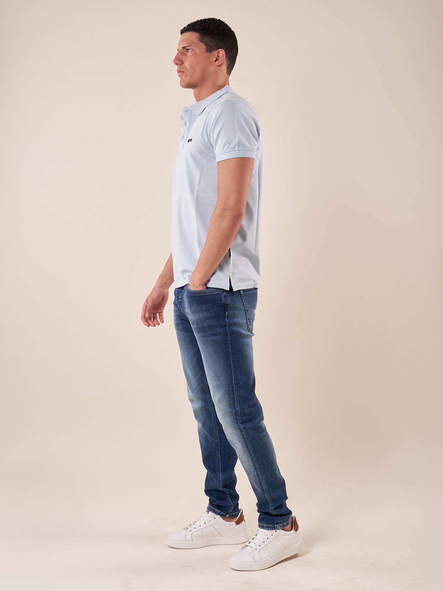 Polo manica corta cotone elasticizzato. DM1881 SKY BLUE DATCH 