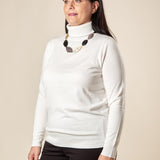 Dolcevita Donna Curvy in viscosa manica lunga basico ed essenziale. F712YBF02L PANNA Lizalù 