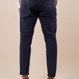 Pantalone Uomo Capri Slim in Cotone Elasticizzato con Tasche allAmericana GPE500 BLU BLACKSUNDAY 