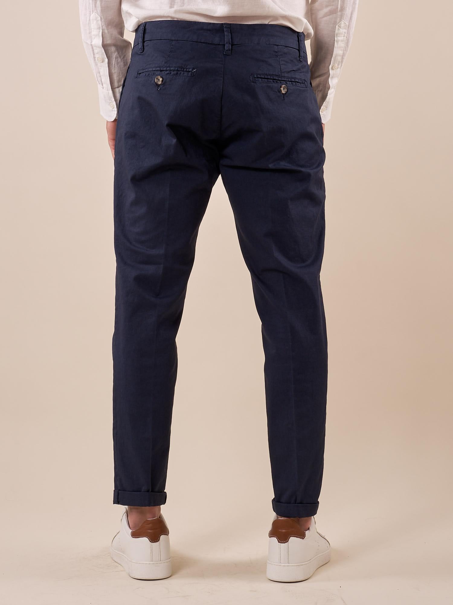 Pantalone Uomo Capri Slim in Cotone Elasticizzato con Tasche allAmericana GPE500 BLU BLACKSUNDAY 