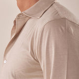 Camicia manica lunga micro piquet uomo. OC1S2S5C35 GREIGE OVER-D 