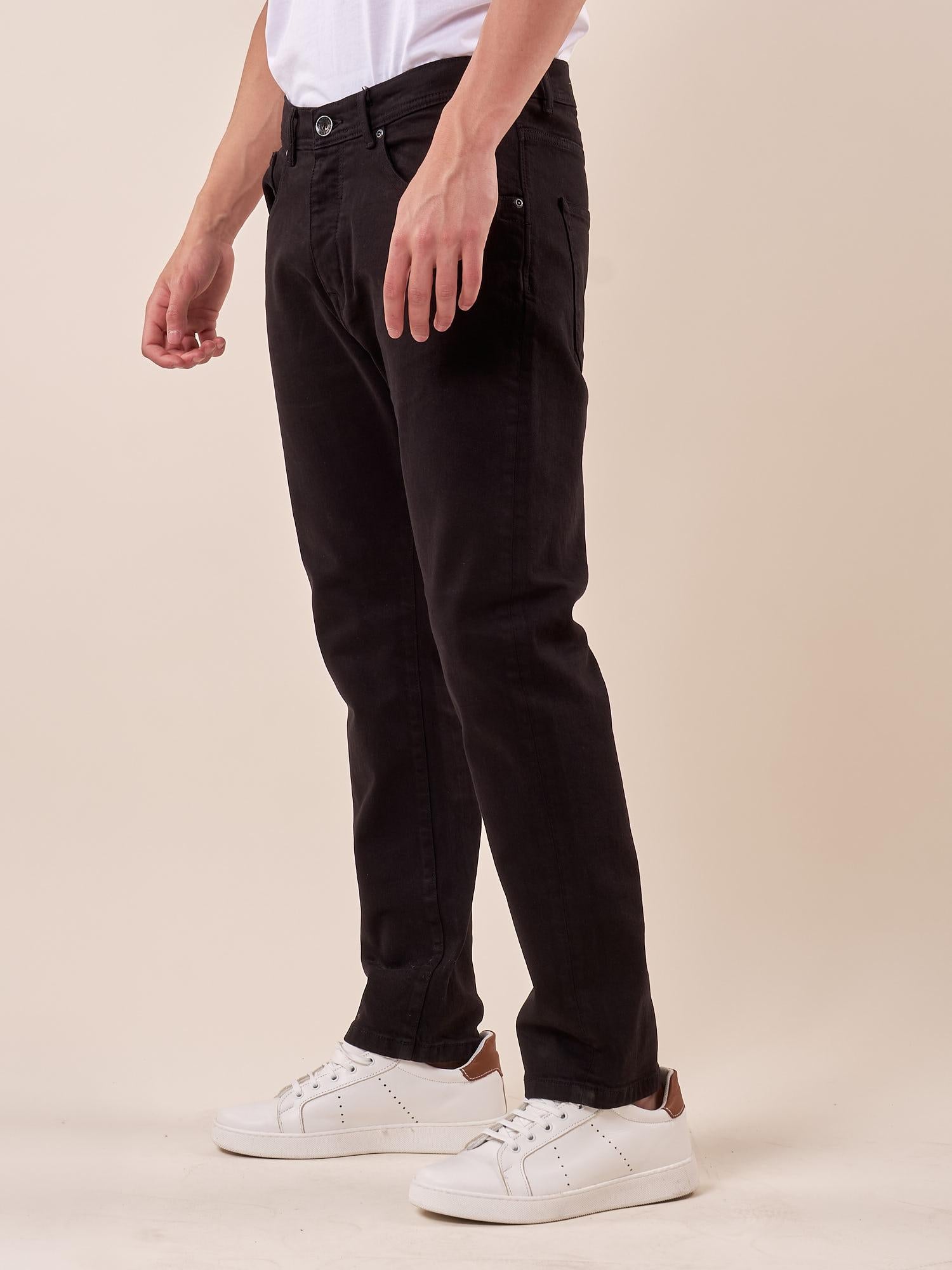 Pantalone 5 tasche cotone bull uomo. OE1S2S5P11 NERO OVER-D 