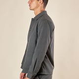 Giubbino Worker da Uomo con Tasche a Toppa Collo Camicia e Polsino, GAI1623H GRIGIO HAMAKI-HO 