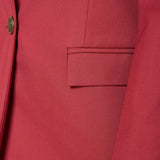 Giacca donna monopetto. Petto a lancia, bottone a contrasto e tasche a pattin GI003118 BORDEAUX ARTIGLI 