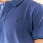 Polo Uomo manica corta in cotone piquet con ricamo. P626122 DENIM Henry Cotton's Uomo 