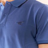 Polo Uomo manica corta in cotone piquet con ricamo. P626122 DENIM Henry Cotton's Uomo 