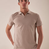 Polo manica corta collo derby piquet stretch uomo. CON2804425 SAND CONSENSO 