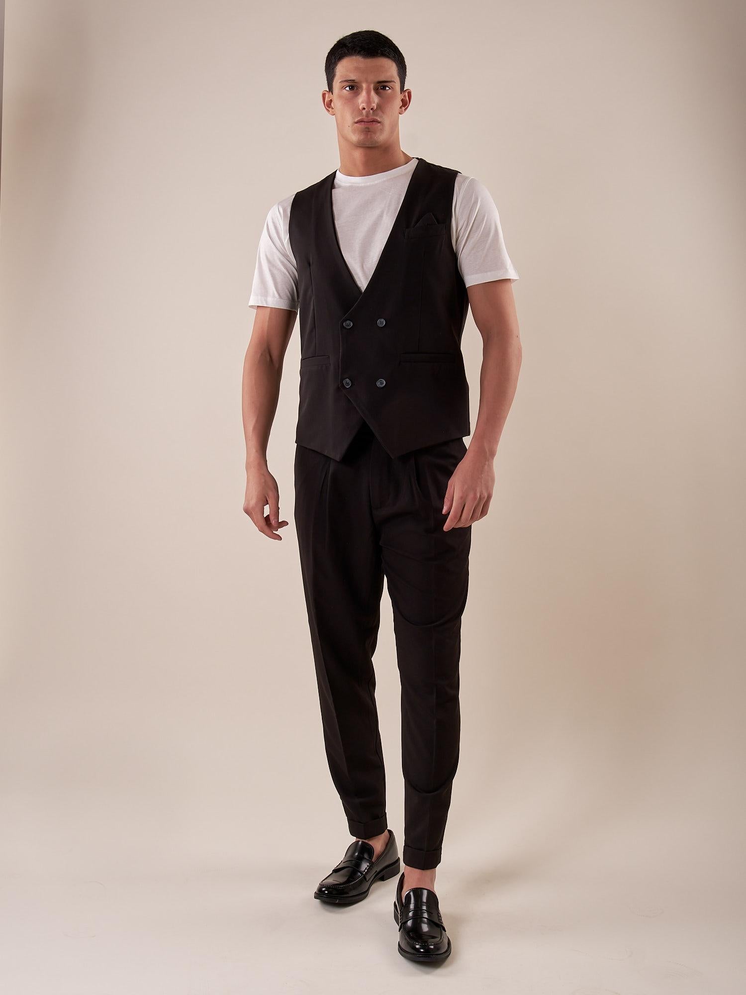 Gilet doppio petto uomo. GPE508 NERO BLACKSUNDAY 