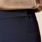 Pantalone Donna Curvy a Zampetta  Tessuto Tecnico con Elastico Posteriore. F646YBFFEDE BLU Lizalù 