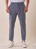 Men's non-iron technical fabric trousers with elastic.