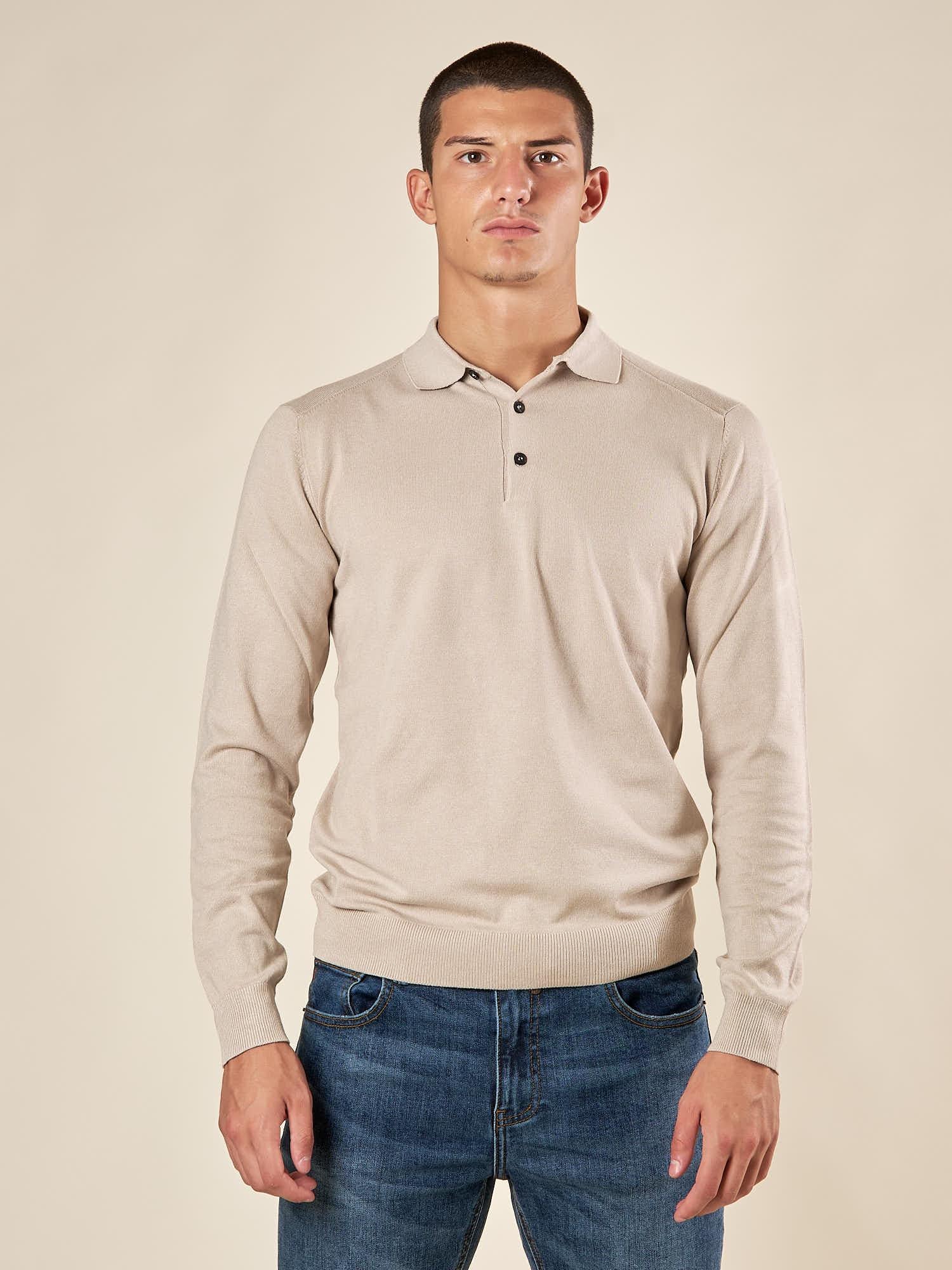 Polo uomo manica lunga in misto viscosa Eleganza casual e comfort naturale. CON/3020900 PANAMA CONFAB 