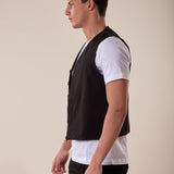 Gilet uomo abbottonatura nascosta OE1S2S5I01 NERO OVER-D Uomo 