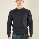Maglia Uomo Invernale Manica Lunga in Poly Wool Finezza 12 con Costine Spalla. CON4130225 NAVY CONSENSO 
