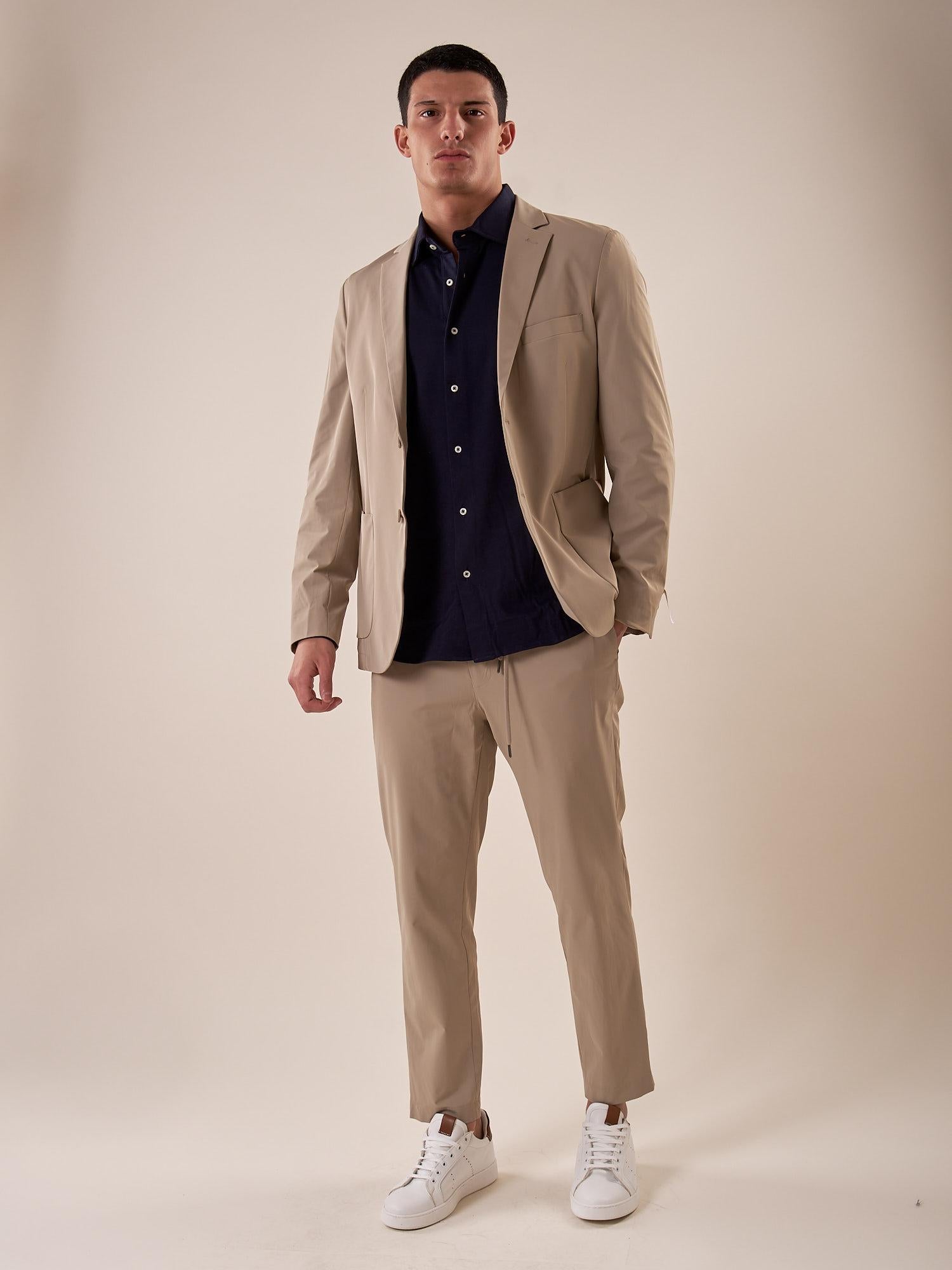 Giacca tessuto tecnico stretch no stiro uomo. GAE1596H BEIGE HAMAKI-HO 