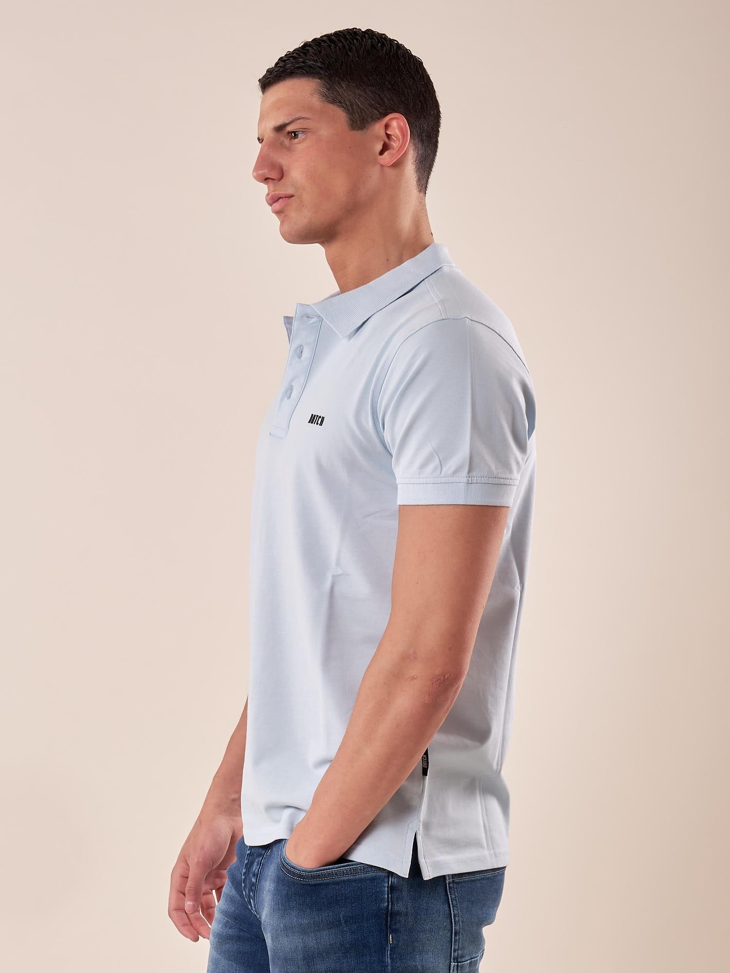 Polo manica corta cotone elasticizzato. DM1881 SKY BLUE DATCH 