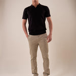 Polo manica corta collo derby viscosa tessuto crepe finezza 12 uomo. CON2152125 BLACK CONSENSO 