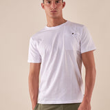 T-shirt Uomo manica corta in Cotone 100% con taschino e bottone. BAM5451 BIANCO BACI & ABBRACCI 