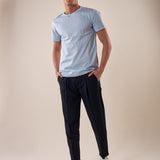 T-Shirt manica corta 100% cotone mercerizzato uomo. DM9302 SKY BLUE DATCH 