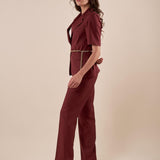 Completo Donna giacca e pantalone palazzo in lino e viscosa ROMI/4001 INDIA ROMIHO 