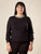 Maglia Donna Curvy Girocollo  Manica Lunga in Viscosa con Dettagli Gioiello.
