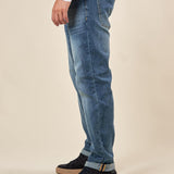 Jeans Uomo Slim Fit 5 tasche lavaggio medio Stretch. DM9647 MEDIUM BLUE DATCH Uomo 
