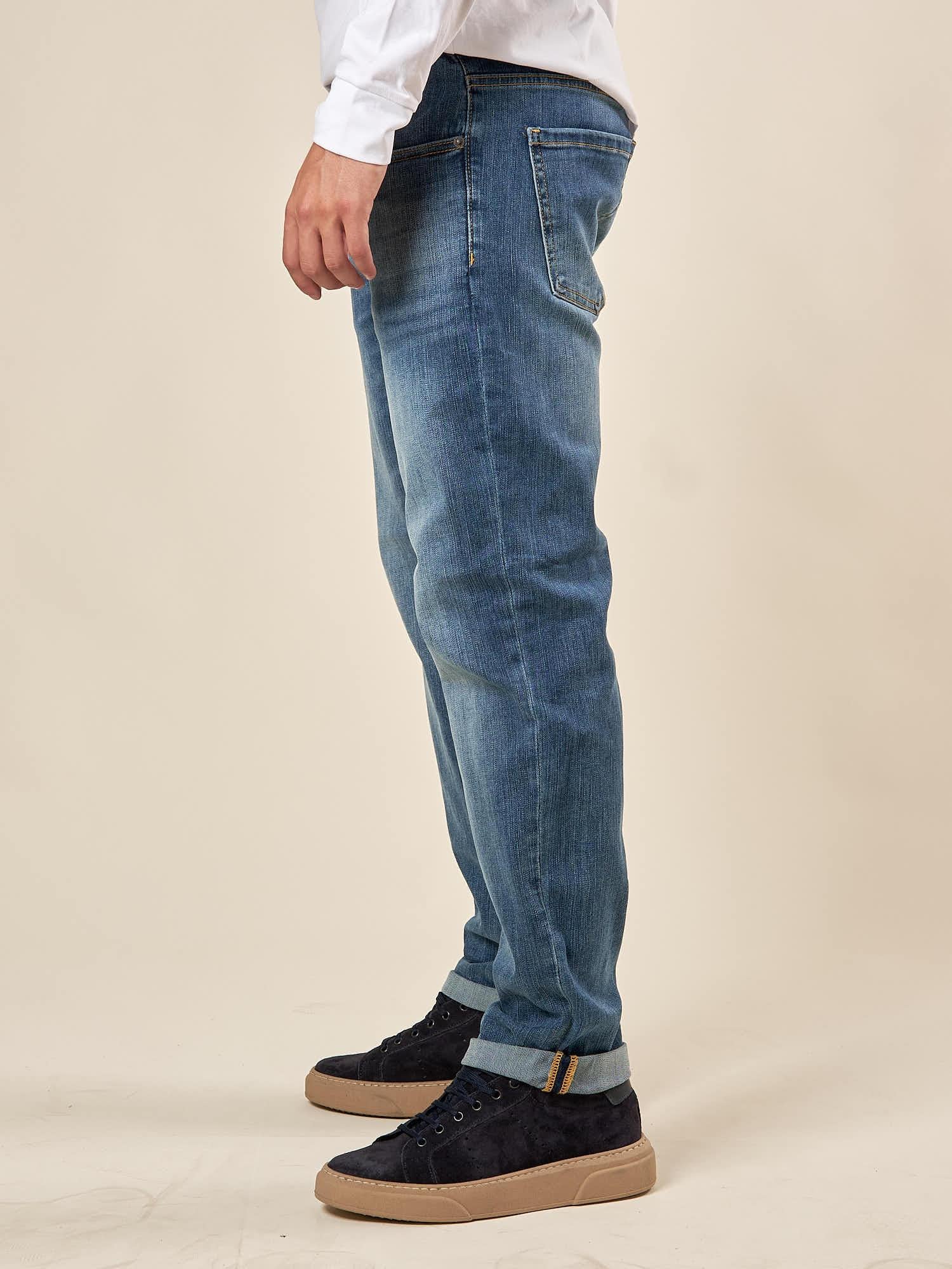 Jeans Uomo Slim Fit 5 tasche lavaggio medio Stretch. DM9647 MEDIUM BLUE DATCH Uomo 