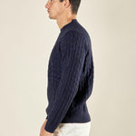 Maglia Uomo Invernale a Trecce in Misto Acrilico. Calore, Stile e Comfort per la Stagione Fredda. M431718 BLU BEVERLY HILLS POLO CLUB 