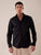 Camicia in cotone elasticizzatoa slim collo francese con riprese uomo. FBSOFT NERO FB Uomo