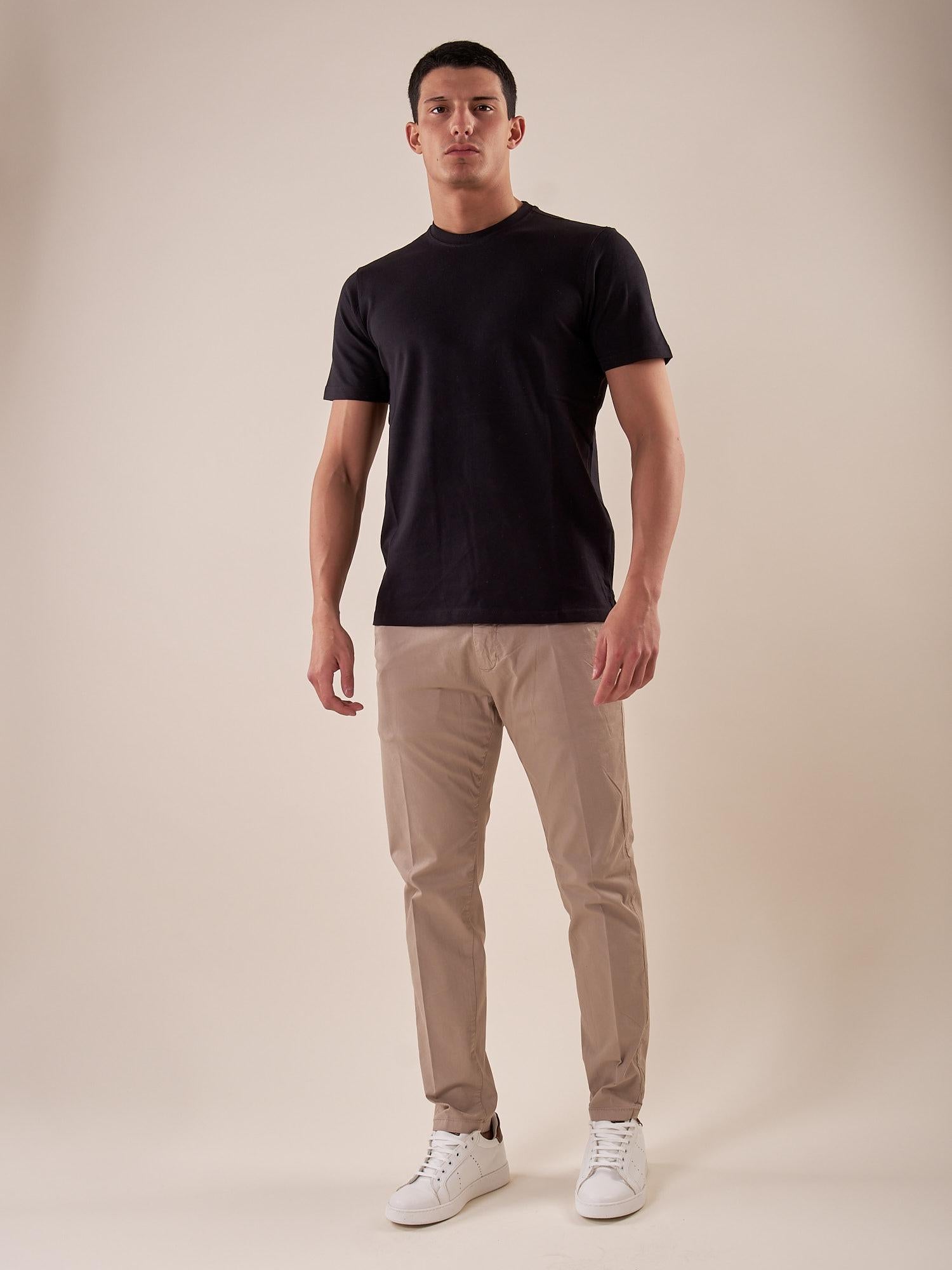 T-Shirt cotone piquet stretch manica corta uomo. CON2802425 BLACK CONSENSO 