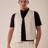 Gilet uomo abbottonatura nascosta. OE1S2S5I01 BURRO OVER-D Uomo 