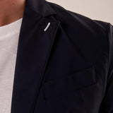 Giacca uomo tessuto tecnico stretch due bottoni tasca a toppe. OC1S2S5G01 BLU OVER-D 