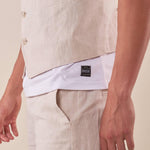 Pantalone da Uomo in misto lino con tasche allamericana e mezza molla sul retro. PSE1766H BEIGE HAMAKI-HO Uomo 
