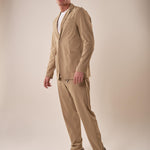 Giacca uomo tessuto tecnico stretch due bottoni tasca a toppe. OC1S2S5G01 BEIGE OVER-D 