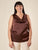 Top Donna Curvy con Giromanica e Scollo Morbido  Raso Davanti, Maglina Lurex Dietro.