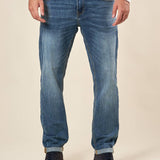 Jeans Uomo Slim Fit 5 tasche lavaggio medio Stretch. DM9647 MEDIUM BLUE DATCH Uomo 