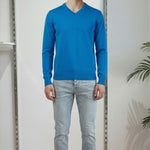 Maglia Uomo 100% Cotone Scollo a V a Manica Lunga  Eleganza Essenziale e Comfort Naturale CON3701900 BLU CAPRI CONSENSO 