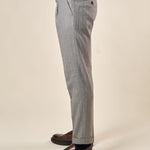 Pantalone da Uomo Gessato con Pence  Tasche allAmericana e Risvolto, Vestibilità Comoda OE1F2W5P24 GRIGIO OVER-D 