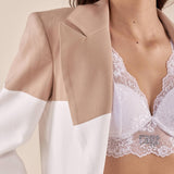 Giacca da Donna bicolore in tessuto misto viscosa con tasca con pattina. GI000817 BEIGE/AVORIO ARTIGLI 