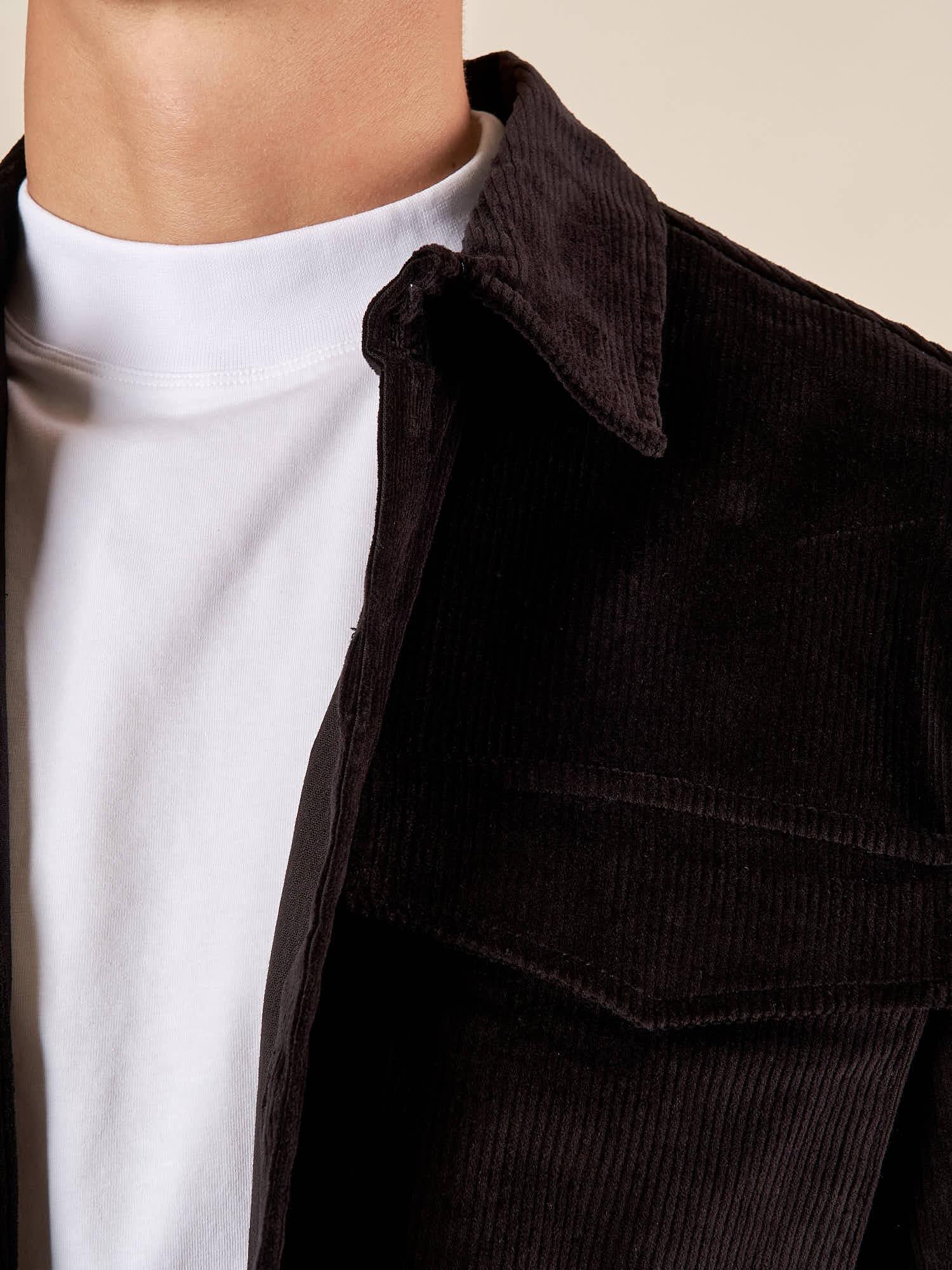 Giubbino Uomo Over Shirt Worker in Velluto. GBI1630H NERO HAMAKI-HO 