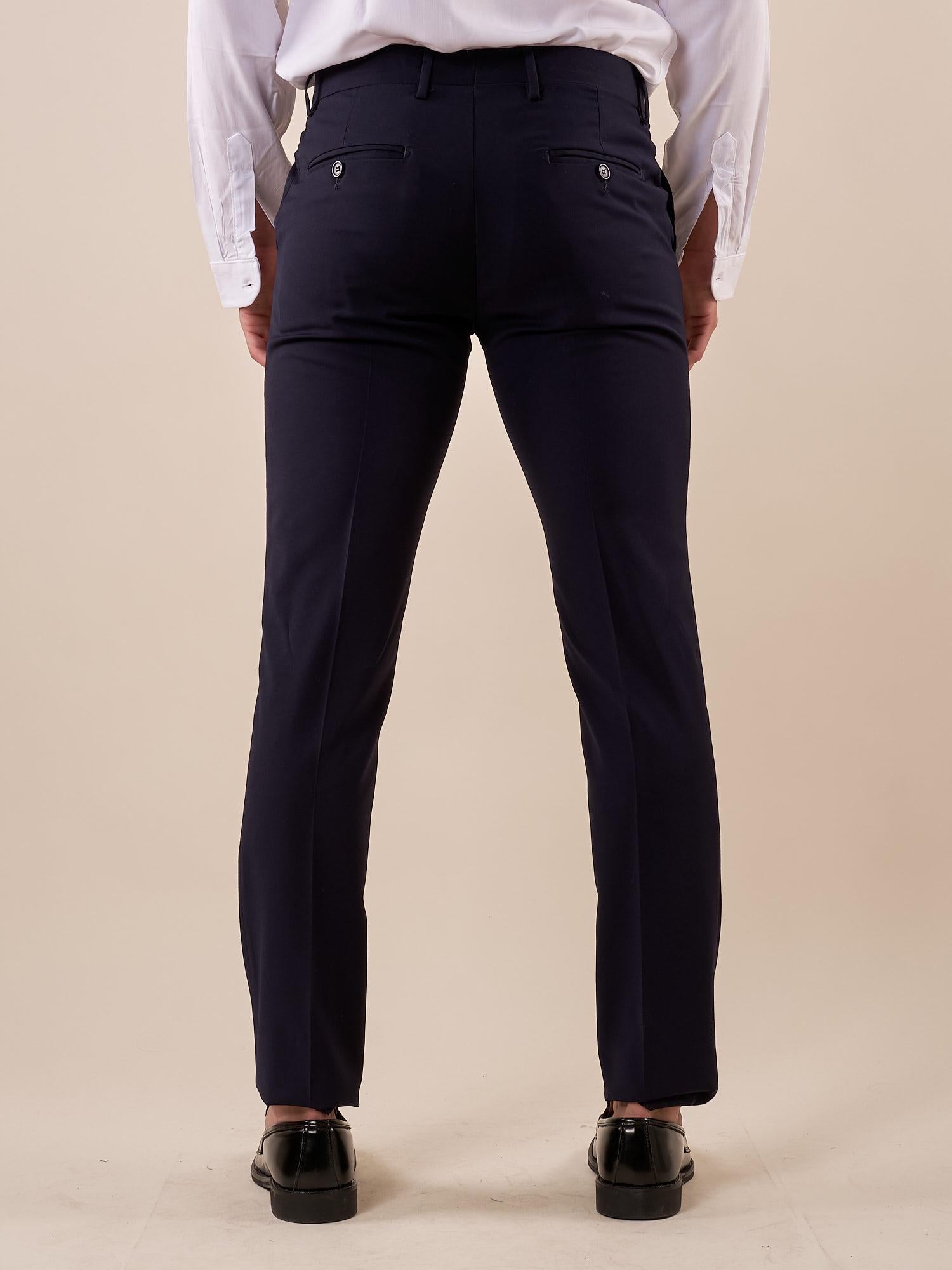 Pantalone da Uomo classico slim fit tasche all'americana. TM/NAP/D/7PANT BLU MEDIO ITALIAN FORMAT Uomo 
