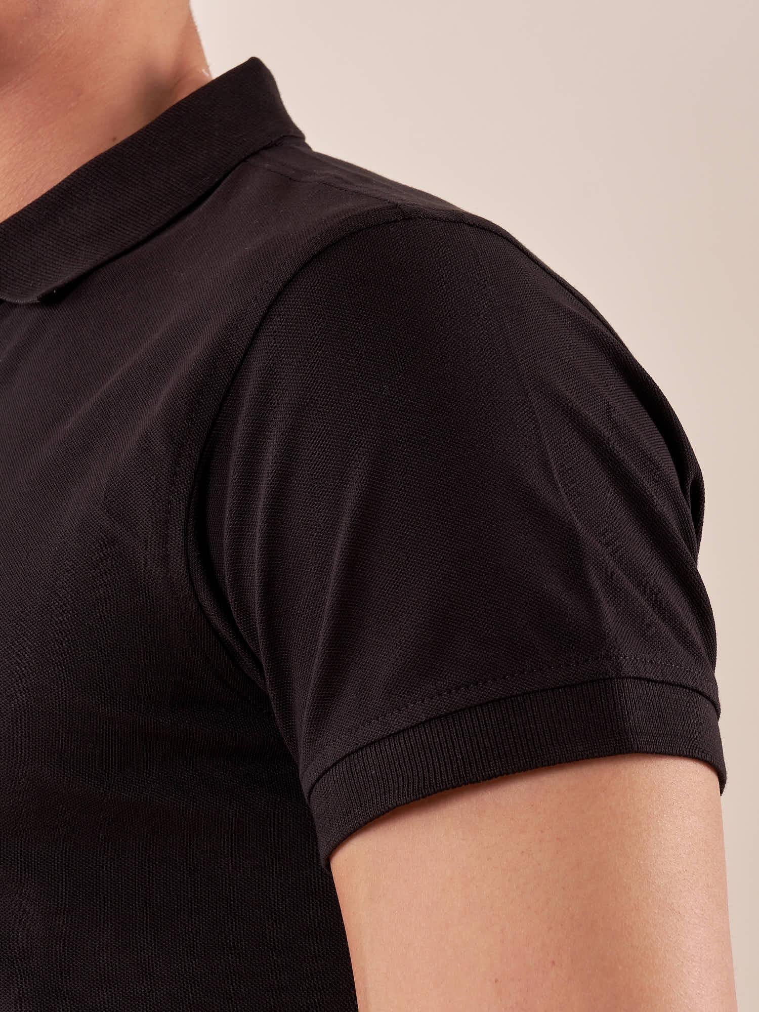 Polo manica corta cotone elasticizzato. DM1881 NERO DATCH 
