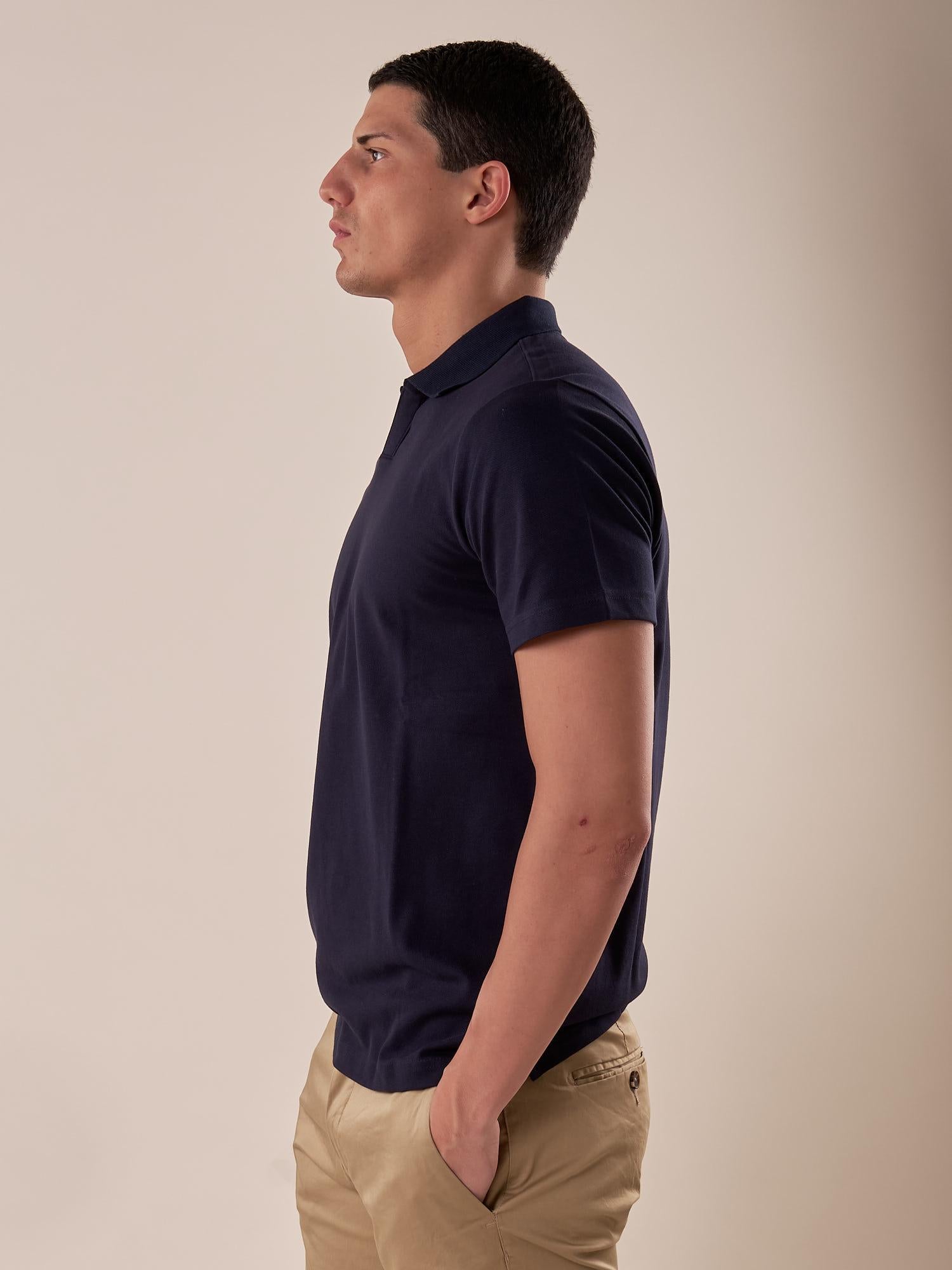 Polo manica corta collo derby piquet stretch uomo. CON2804425 NAVY CONSENSO Uomo 
