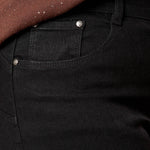 Pantalone Donna Curvy Effetto Push-Up in Cotone Jeansato Elasticizzato  Modello Slim Fit con Fondo Stretto. F883YBFLZ1067 NERO Lizalù 