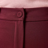 Pantalone Donna Curvy in Punto Milano  Modello Zampetta alla Caviglia con Tasca America. F646YBFFABIA AMARONE Lizalù 