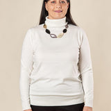 Dolcevita Donna Curvy in viscosa manica lunga basico ed essenziale. F712YBF02L PANNA Lizalù 