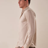Camicia manica lunga micro piquet uomo. OC1S2S5C35 GREIGE OVER-D 