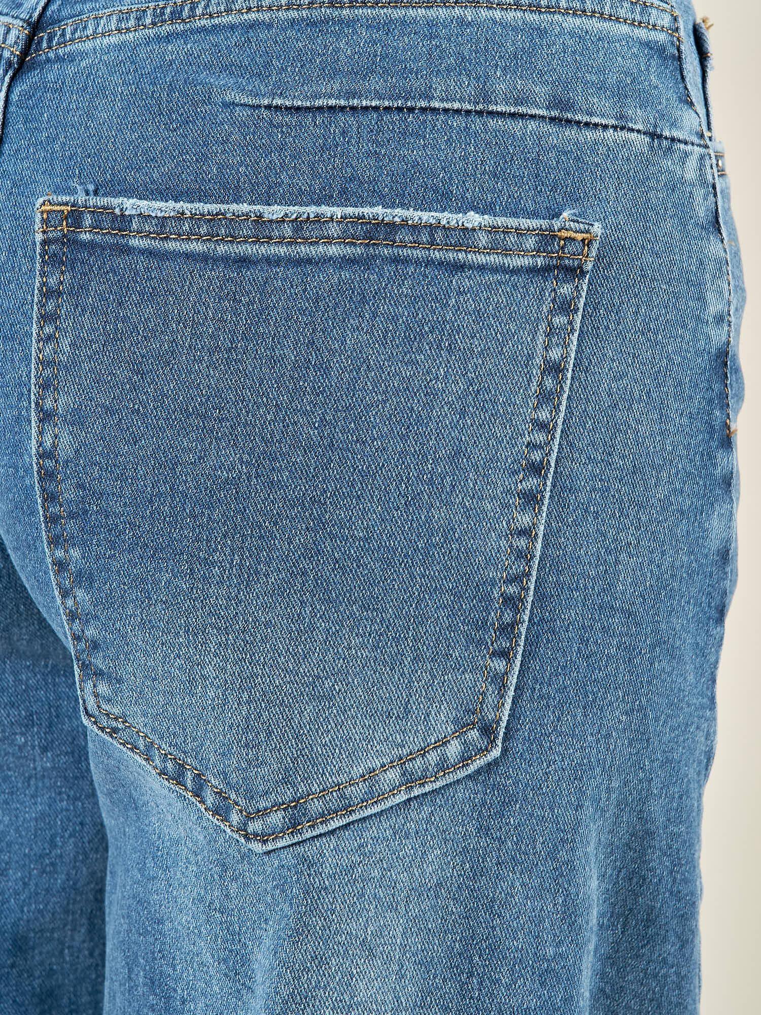 Jeans donna a palazzo. Modello 5 tasche con cuciture laterali. AMR/DX6024 DENIM EXTASY 