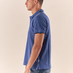 Polo Uomo manica corta in cotone piquet con ricamo. P626122 DENIM Henry Cotton's Uomo 